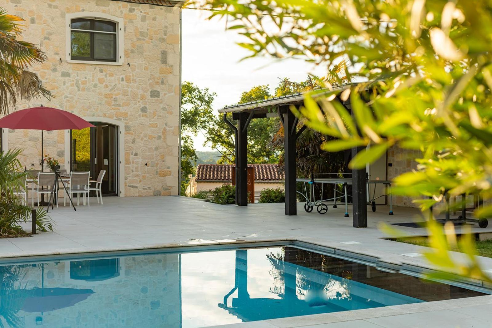 Villa Au Petit Bonheur Avec Clim - Hameau Au Calme - Piscine Chauffee - Petanque Moncrabeau Exterior foto
