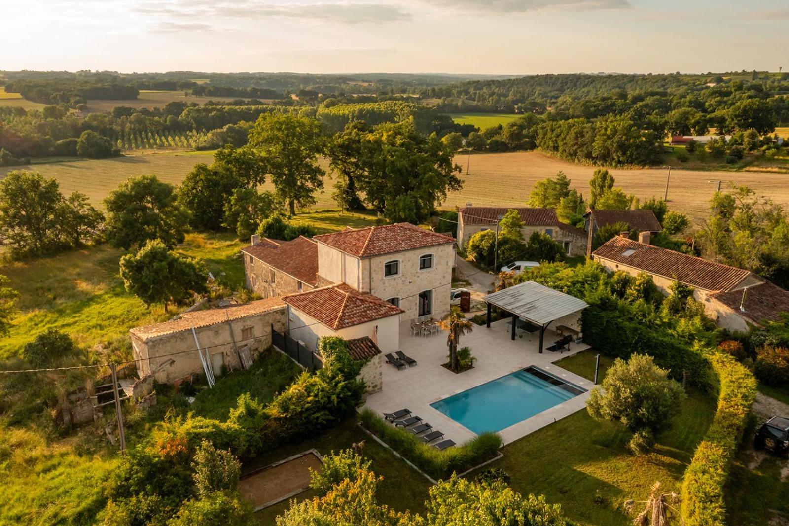 Villa Au Petit Bonheur Avec Clim - Hameau Au Calme - Piscine Chauffee - Petanque Moncrabeau Exterior foto