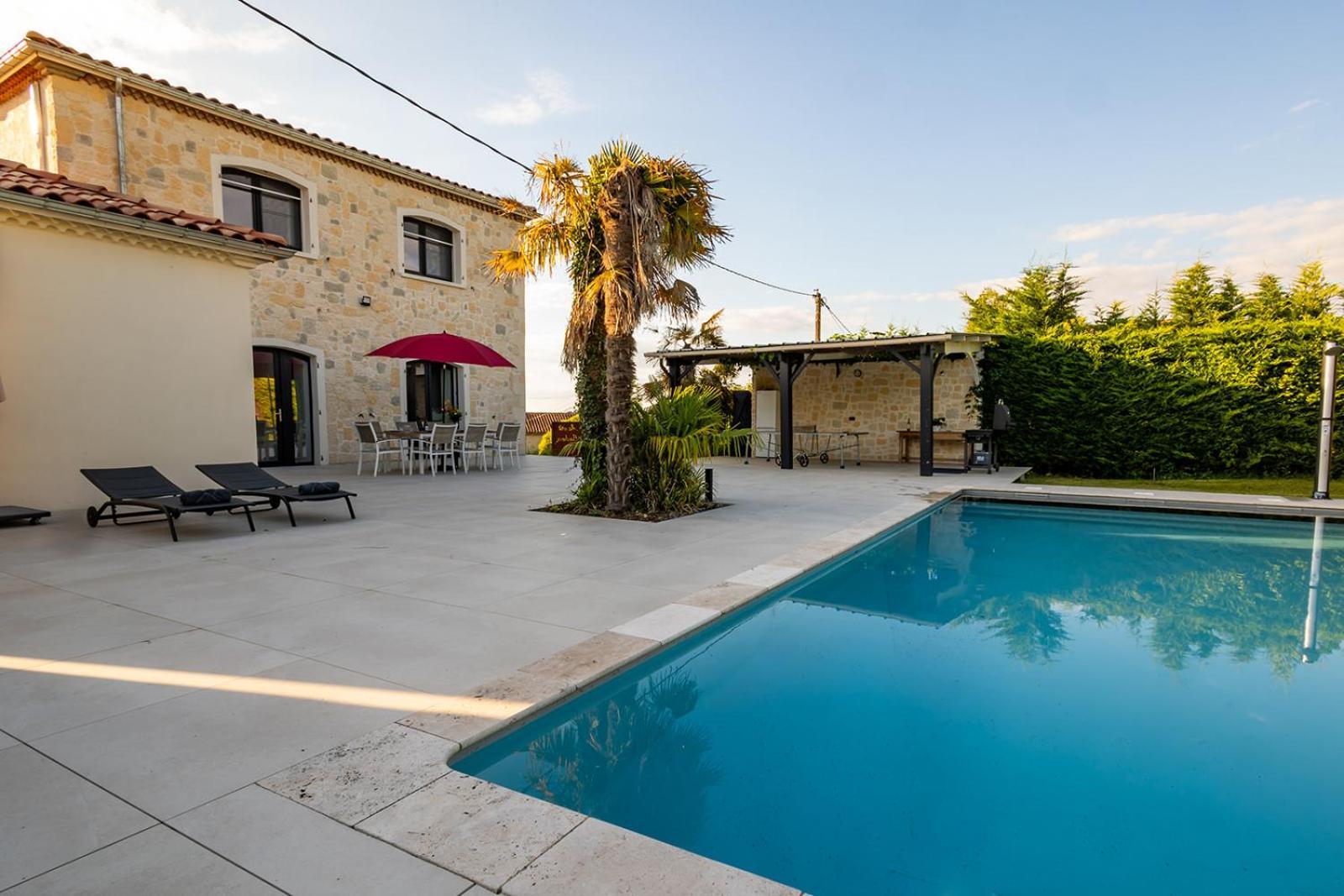 Villa Au Petit Bonheur Avec Clim - Hameau Au Calme - Piscine Chauffee - Petanque Moncrabeau Exterior foto